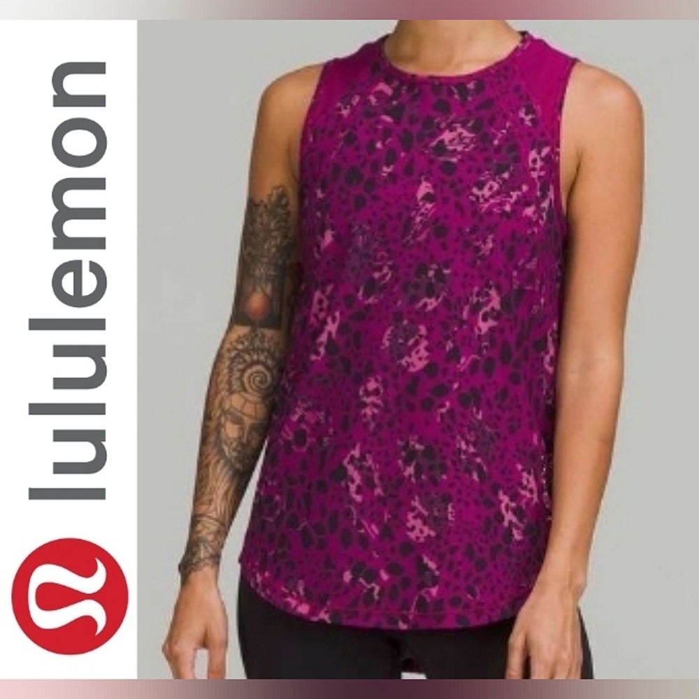 NWOT Lululemon Sculpt Tank ll Cheetah Camo Magenta Size 4/6